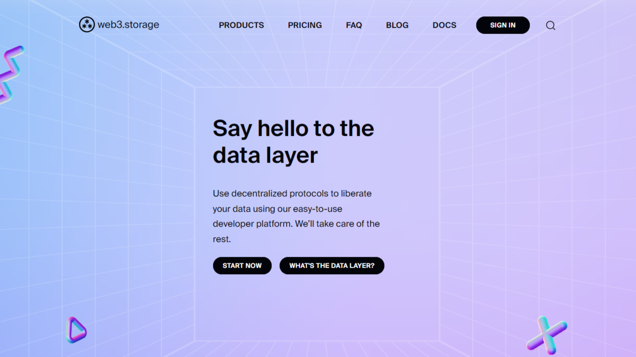 Web3.Storage landing page