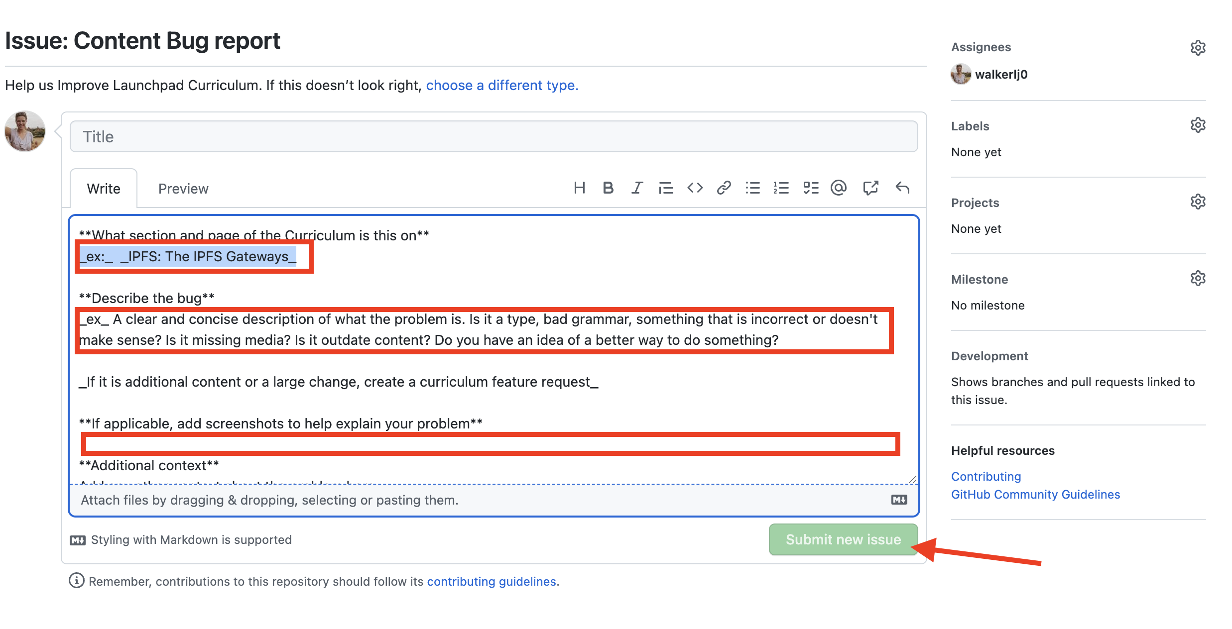 Create Issue
