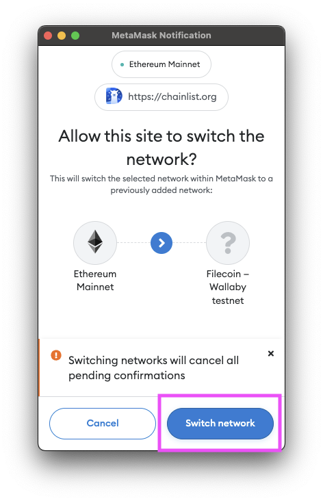 Switch networks with Chainlist.